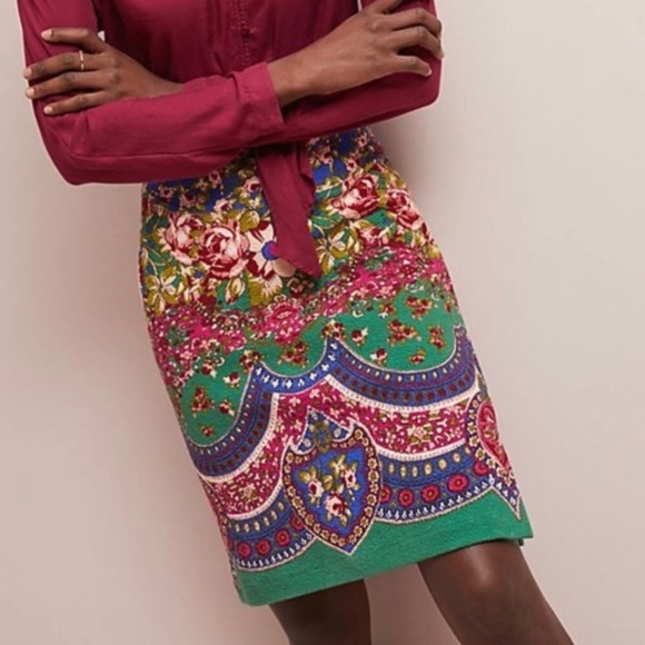 Maeve Dresses & Skirts - Anthropologie Maeve Sheffield Multicolor Floral Pencil Skirt Size 10